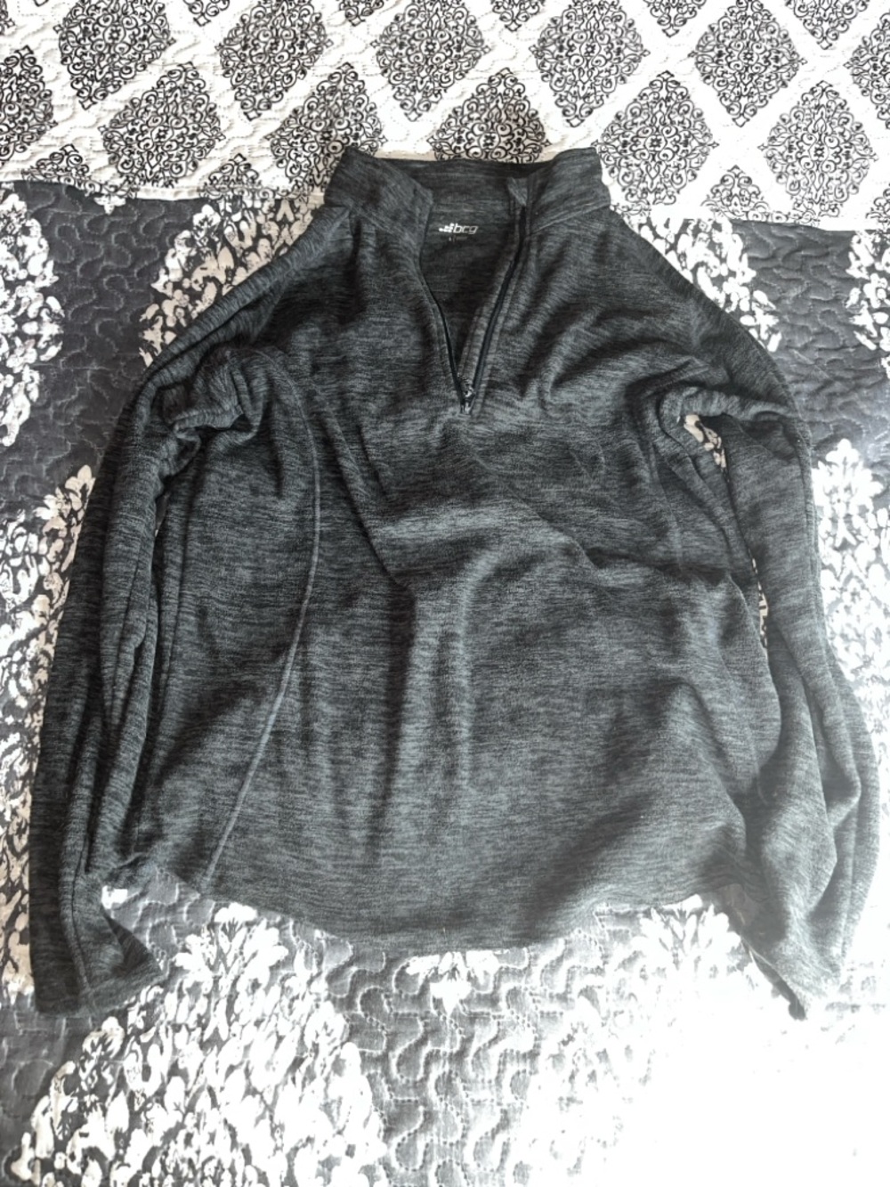 Jordan Heathered Dark Gray Quarter-Zip Pullover